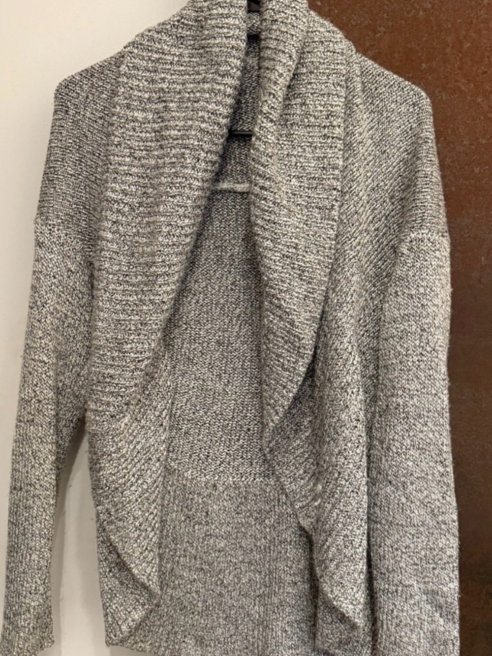 Apt. 9 Gray Marled Open-Front Shawl Collar Cardigan